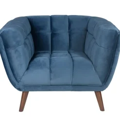 Fauteuil de salon en tissu gris bleu - Beryl