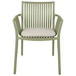 Fauteuil d'extérieur kaki avec coussin en tissu - Lumi