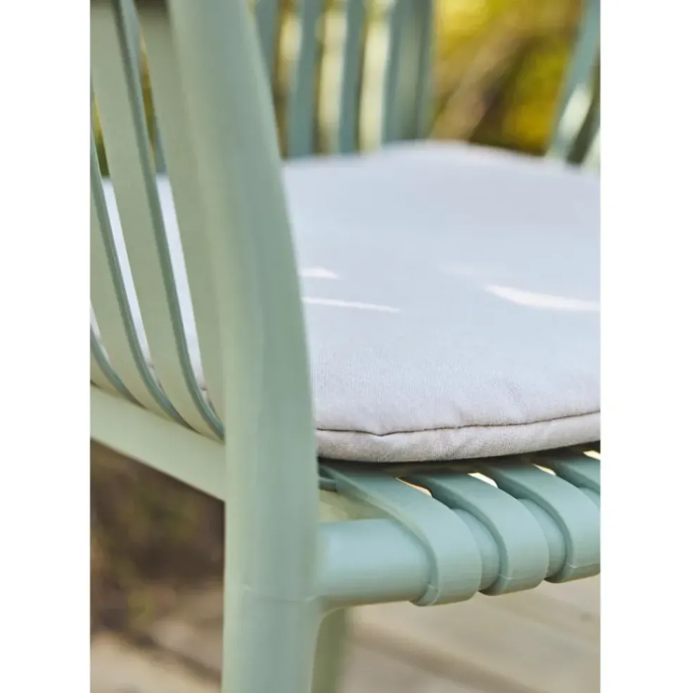 Fauteuil d'extérieur kaki avec coussin en tissu - Lumi