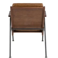 Fauteuil effet cuir marron clair - Lewis