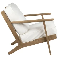 Fauteuil en coton blanc et chêne - Laureli