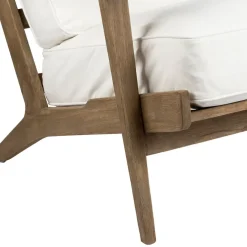 Fauteuil en coton blanc et chêne - Laureli