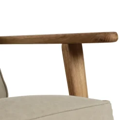 Fauteuil en coton gris et chêne - Laureli