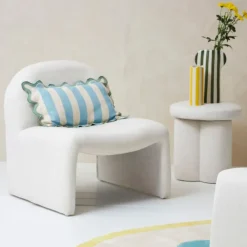 Fauteuil en lin écru - Minimal