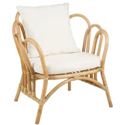 Fauteuil en rotin avec coussin blanc - Sherbrooke