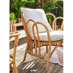 Fauteuil en rotin avec coussin blanc - Sherbrooke
