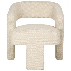 Fauteuil en tissu bouclette ivoire - Klosen