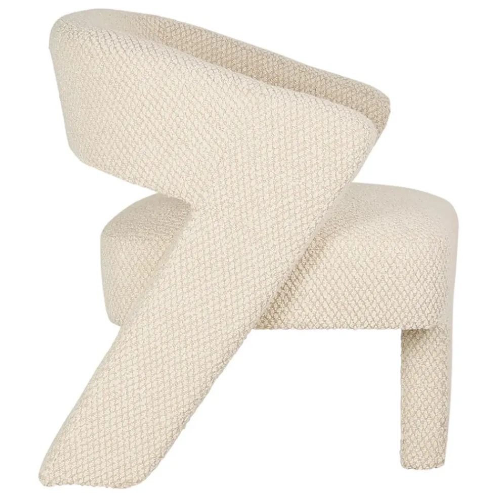 Fauteuil en tissu bouclette ivoire - Klosen