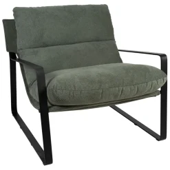 Fauteuil en tissu kaki et fer noir - Torsten