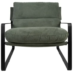 Fauteuil en tissu kaki et fer noir - Torsten