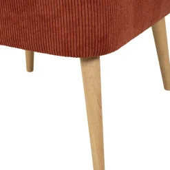 Fauteuil en velours côtelé terracotta - Eleonor