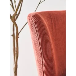 Fauteuil en velours côtelé terracotta - Eleonor