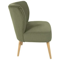 Fauteuil en velours côtelé kaki - Eleonor