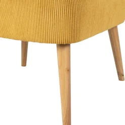 Fauteuil en velours côtelé moutarde - Eleonor
