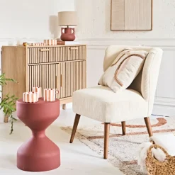 Fauteuil en velours côtelé écru - Eleonor