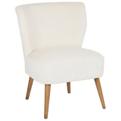 Fauteuil en velours côtelé écru - Eleonor