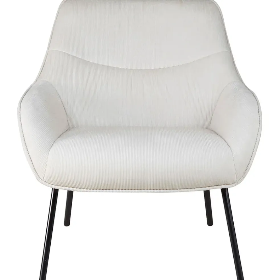 Fauteuil en velours côtelé beige - martin