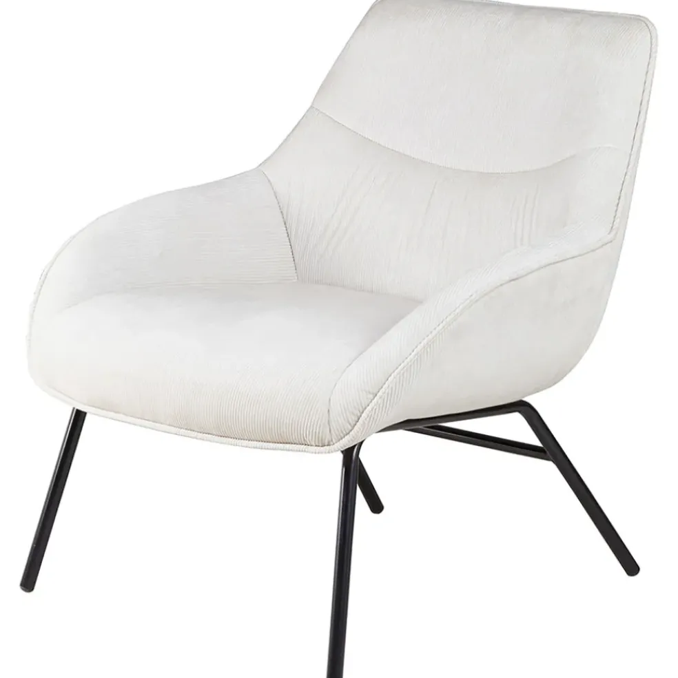 Fauteuil en velours côtelé beige - martin