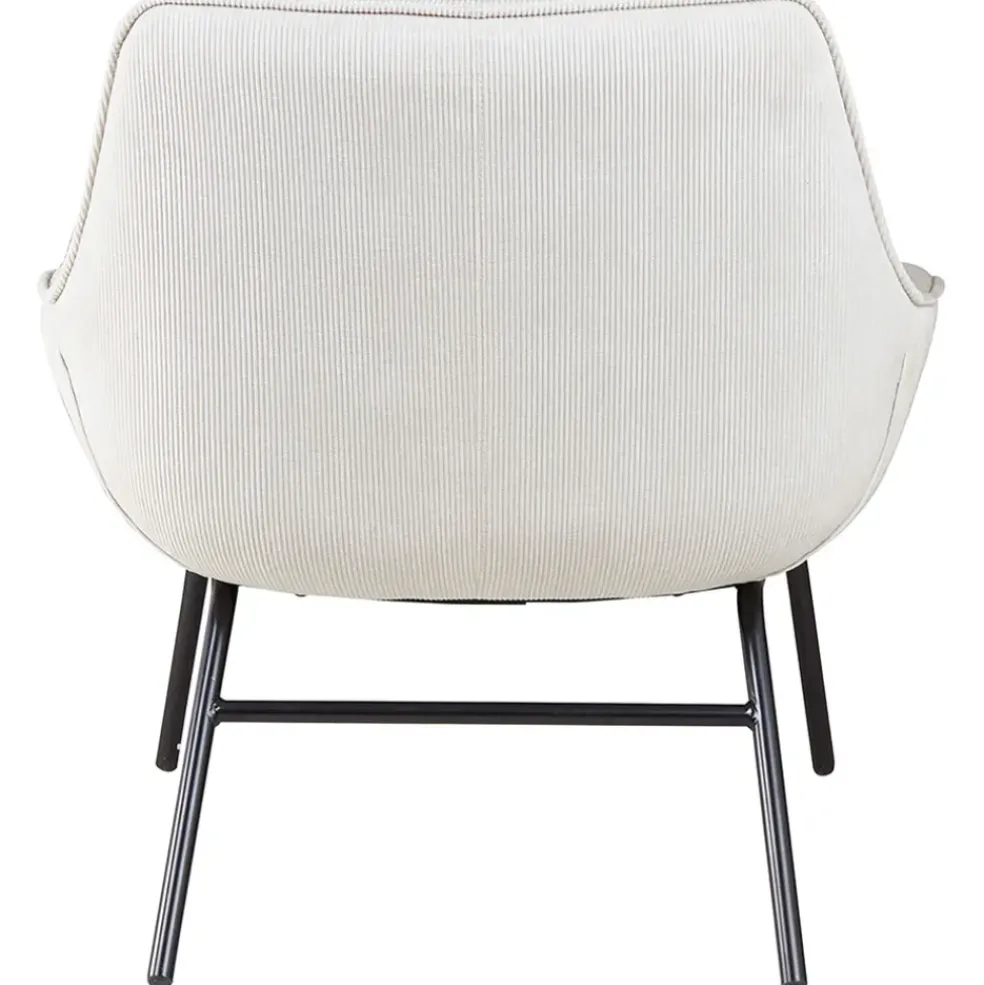 Fauteuil en velours côtelé beige - martin