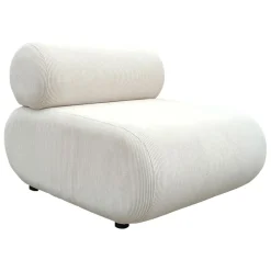 Fauteuil en velours côtelé blanc cassé - Chelsea