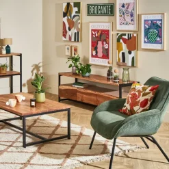 Fauteuil en velours côtelé vert sapin - martin