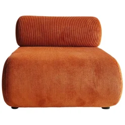 Fauteuil en velours côtelé terracotta - Chelsea