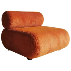 Fauteuil en velours côtelé terracotta - Chelsea