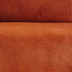 Fauteuil en velours côtelé terracotta - Chelsea