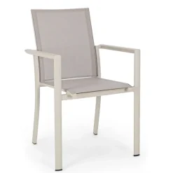 Fauteuil extérieur en aluminium gris - Konnor