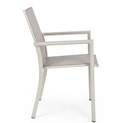 Fauteuil extérieur en aluminium gris - Konnor