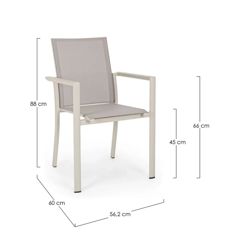 Fauteuil extérieur en aluminium gris - Konnor