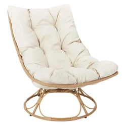 Fauteuil extérieur en métal beige - Petra