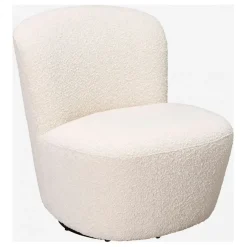 Fauteuil pivotant en bouclette blanc - Pauline