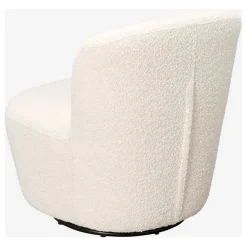 Fauteuil pivotant en bouclette blanc - Pauline
