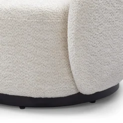 Fauteuil pivotant en tissu effet bouclette beige - Assa