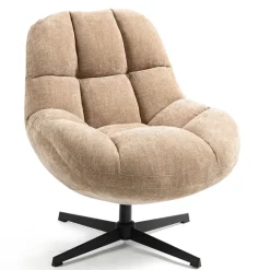 Fauteuil pivotant en tissu sable - Molto