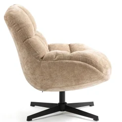 Fauteuil pivotant en tissu sable - Molto