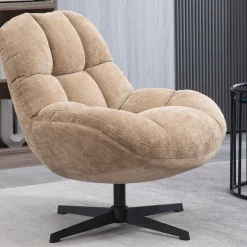 Fauteuil pivotant en tissu sable - Molto