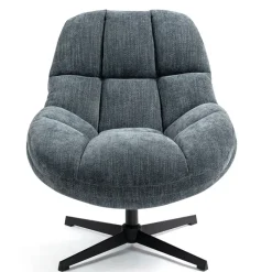 Fauteuil pivotant en tissu bleu - Molto