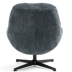 Fauteuil pivotant en tissu bleu - Molto