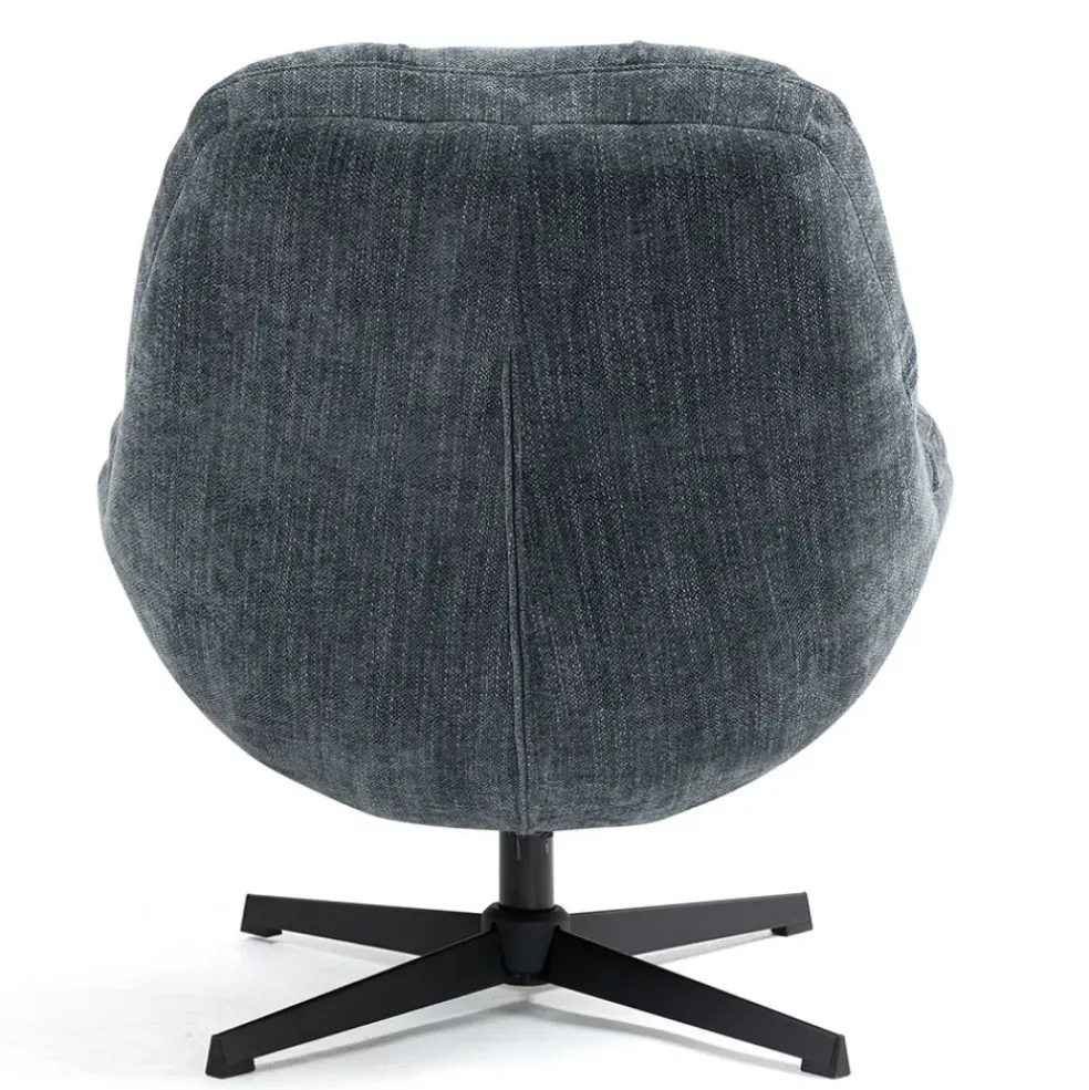 Fauteuil pivotant en tissu bleu - Molto