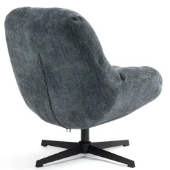 Fauteuil pivotant en tissu bleu - Molto