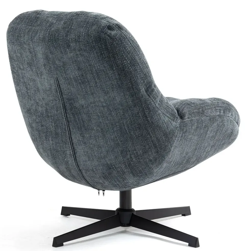 Fauteuil pivotant en tissu bleu - Molto