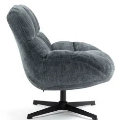 Fauteuil pivotant en tissu bleu - Molto