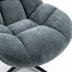 Fauteuil pivotant en tissu bleu - Molto