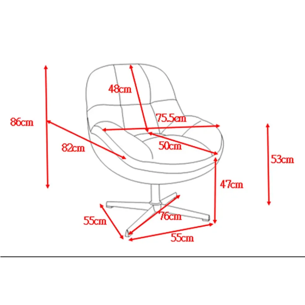Fauteuil pivotant en tissu bleu - Molto