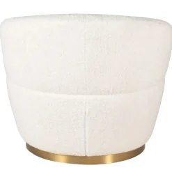 Fauteuil tissu effet mohair écru - Vesna