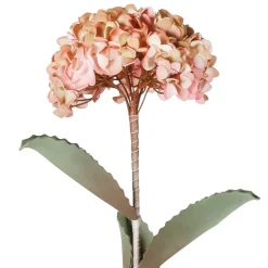 Fleur artificielle rose et vert h74cm - Hortensia