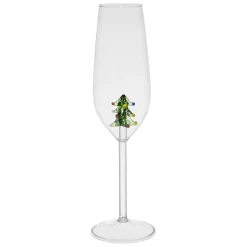 Flute sapin en verre borosilicate vert 25cl - Noel