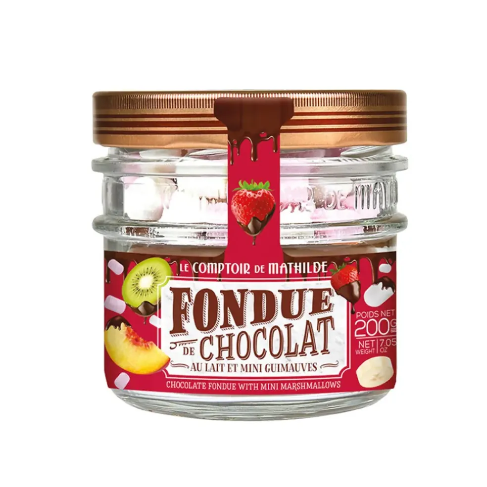Fondue de chocolat au lait et mini guimauves - Noel